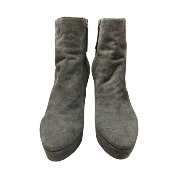 Alice + Olivia Grey Suede Platform Side Zip Booties - Size EU 37.5, US 7 - Picture 5 of 13